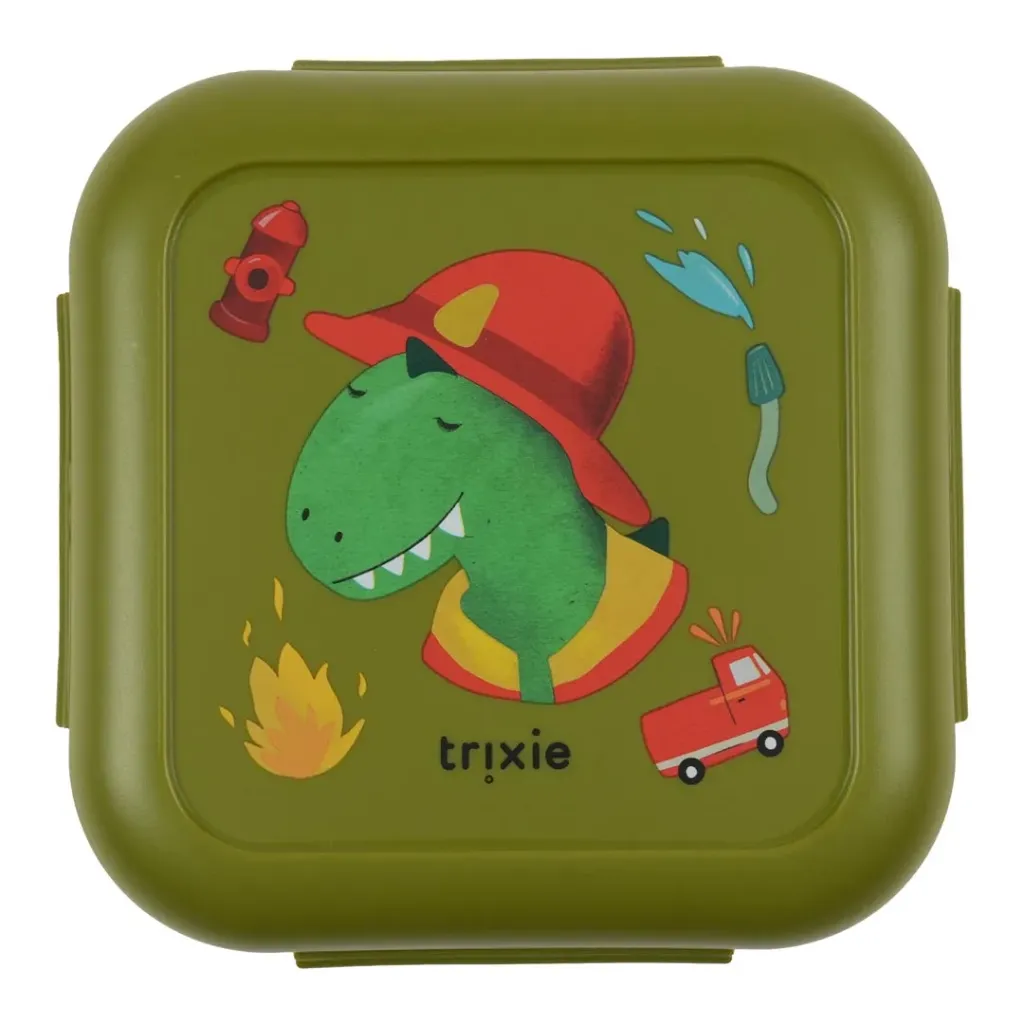 Fiambrera Pequeña Con Separador Clips - Fireman Mr. Dino