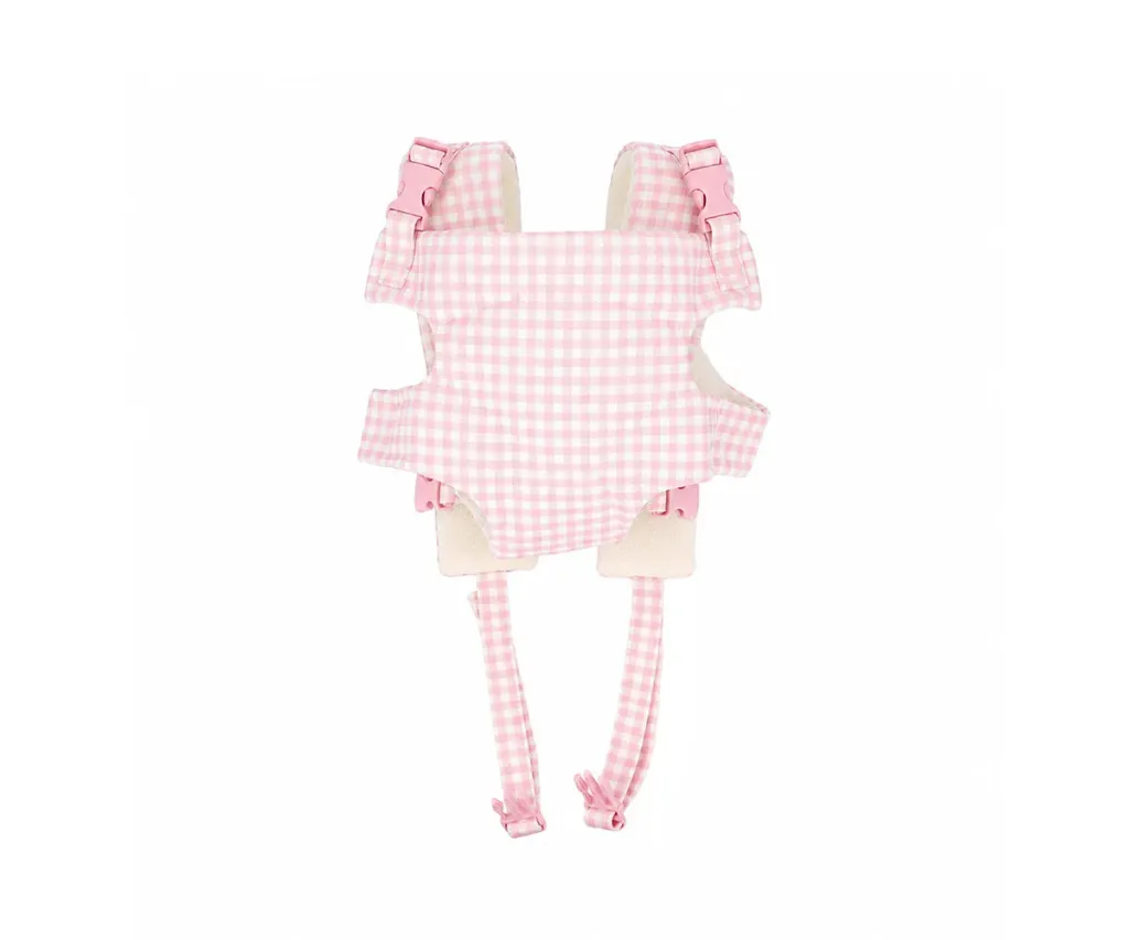 Portabebés Ergonómico Para Muñecos Vichy Pink